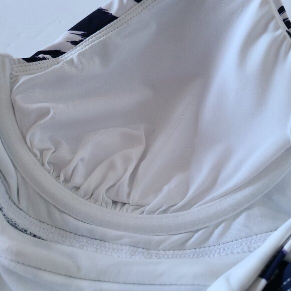 ANNECOLE LIMITED EDITION UPF50 TWIST FRONT UNDERWIRE TANKINI SWIM TOP NAVY-LARGE - Picture 7 of 10